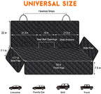 Dog Car Seat Cover, Back Seat Cover for Dogs Pet Car Seat Protector Waterproof Bench Car Seat Cover, Non-Slip Rear Seat Cover Fits Middle Armrest for Most Cars Suvs Trucks - Black