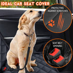 Dog Car Seat Cover, Back Seat Cover for Dogs Pet Car Seat Protector Waterproof Bench Car Seat Cover, Non-Slip Rear Seat Cover Fits Middle Armrest for Most Cars Suvs Trucks - Black